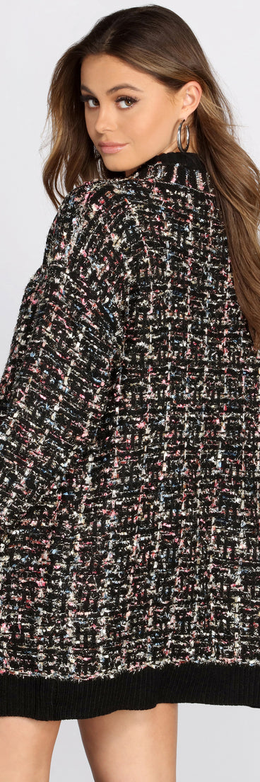 Confetti Knit Oversized Cardigan