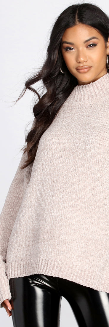 Chenille Cold Shoulder Sweater