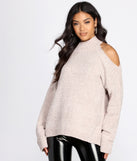 Chenille Cold Shoulder Sweater