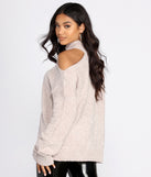 Chenille Cold Shoulder Sweater