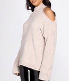 Chenille Cold Shoulder Sweater