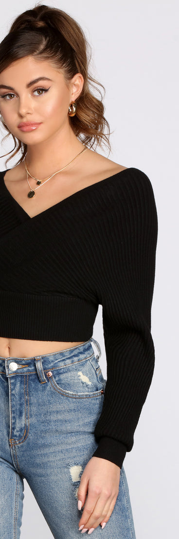 With fun and flirty details, Ribbed Knit Surplice Top shows off your unique style for a trendy outfit for the summer season!