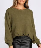 With fun and flirty details, Distressed Chenille Knit Sweater shows off your unique style for a trendy outfit for the summer season!