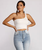 With fun and flirty details, One Shoulder Wonder Crop Top shows off your unique style for a trendy outfit for the summer season!