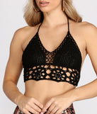 Calm Cool And Crochet Halter Crop Top is a trendy pick to create 2023 festival outfits, festival dresses, outfits for concerts or raves, and complete your best party outfits!