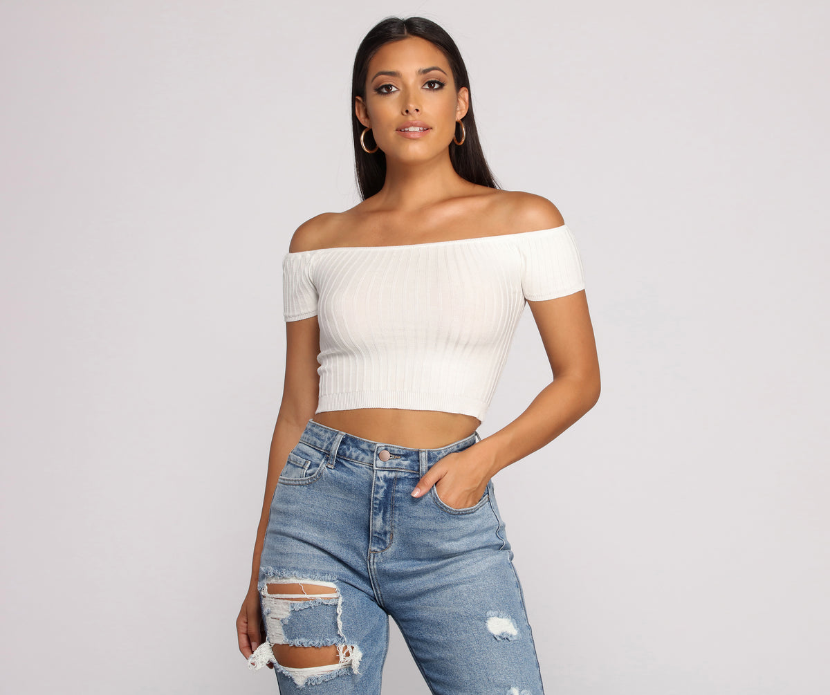 Stylish Sweetheart Off The Shoulder Crop Top