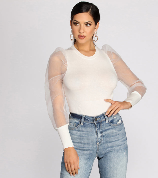With fun and flirty details, Sheer And Chic Sweater Crop Top shows off your unique style for a trendy outfit for the summer season!