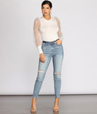 With fun and flirty details, Sheer And Chic Sweater Crop Top shows off your unique style for a trendy outfit for the summer season!