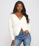 With fun and flirty details, Keeping Knit Stylish Twist Knot Sweater shows off your unique style for a trendy outfit for the summer season!