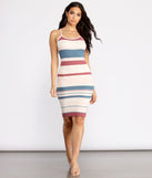 Sassy Stripes Midi Dress