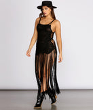 Fringe Hem Crochet Tunic is a trendy pick to create 2023 festival outfits, festival dresses, outfits for concerts or raves, and complete your best party outfits!