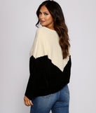 With fun and flirty details, Two Tone Chenille Boat Neck Sweater shows off your unique style for a trendy outfit for the summer season!