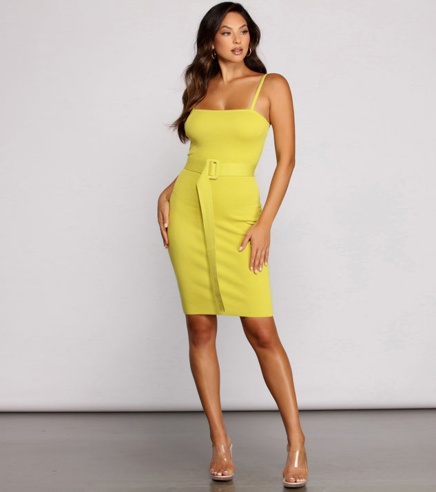 Belted Sophistication Sleeveless Mini Dress