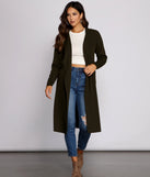 Tie Waist Long Line Cardigan