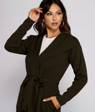 Tie Waist Long Line Cardigan