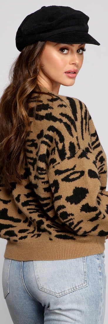 With fun and flirty details, Leopard Print Crew Neck Sweater shows off your unique style for a trendy outfit for the summer season!