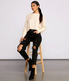 With fun and flirty details, Basic Crew Neck Cropped Knit Sweater shows off your unique style for a trendy outfit for the summer season!