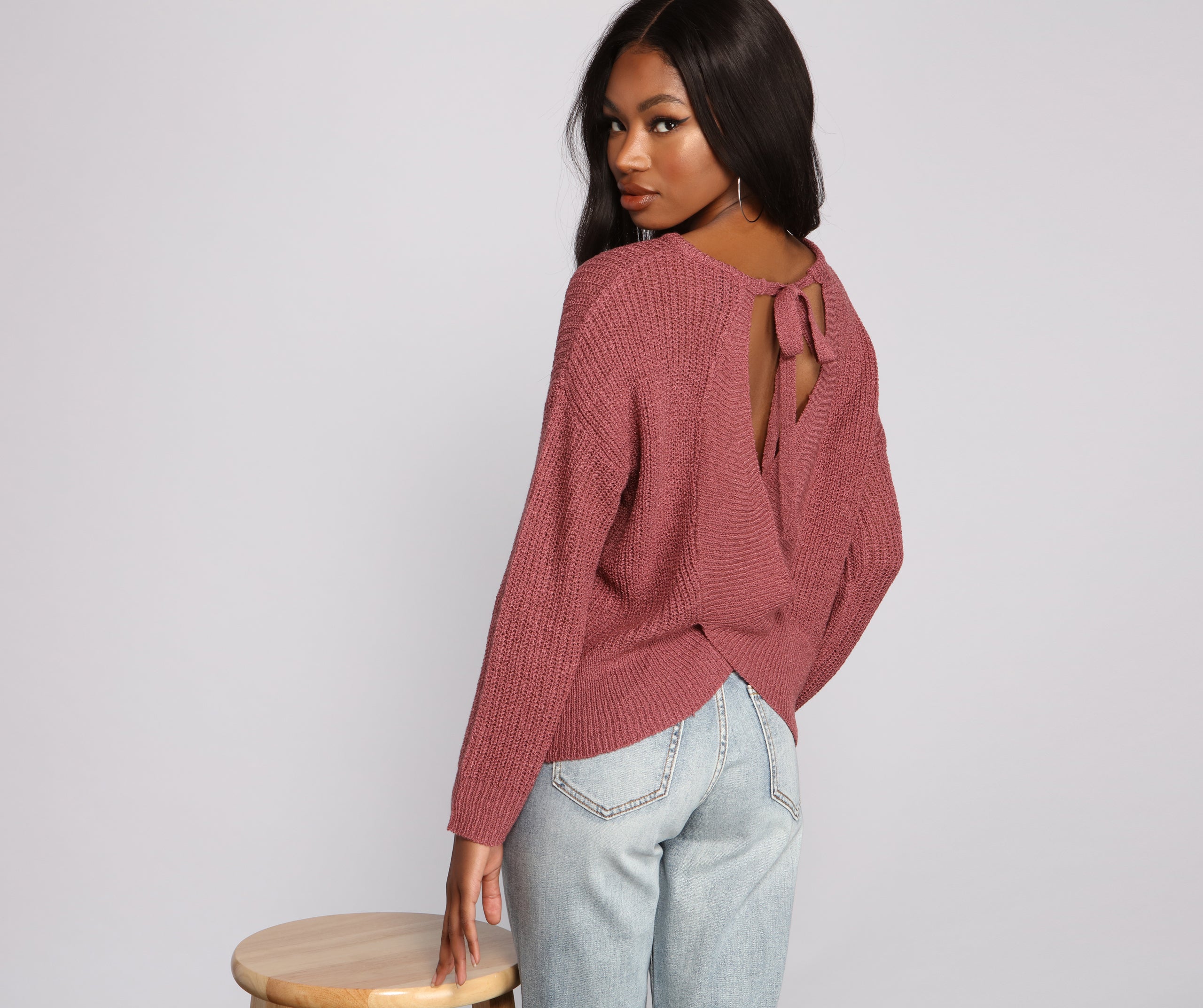 Loving Knit Basic Open Back Sweater | Windsor Loving Knit Basic Open Back Sweater | Windsor