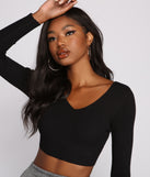 With fun and flirty details, Ribbed Knit Long Sleeve Cropped Sweater shows off your unique style for a trendy outfit for the summer season!