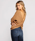 With fun and flirty details, Trendy Knot Back V Neck Sweater shows off your unique style for a trendy outfit for the summer season!