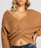 With fun and flirty details, Trendy Knot Back V Neck Sweater shows off your unique style for a trendy outfit for the summer season!