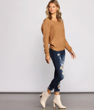 With fun and flirty details, Trendy Knot Back V Neck Sweater shows off your unique style for a trendy outfit for the summer season!