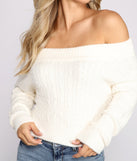 With fun and flirty details, Off the Shoulder Cable Knit Sweater shows off your unique style for a trendy outfit for the summer season!