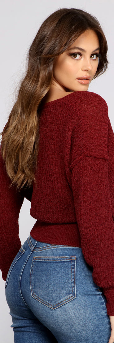 With fun and flirty details, Wrapped In Basics Surplice Sweater shows off your unique style for a trendy outfit for the summer season!