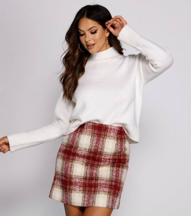 The trendy Basic And Chic Mock Neck Sweater is the perfect pick to create a holiday outfit, new years attire, cocktail outfit, or party look for any seasonal event!