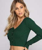With fun and flirty details, Ribbed Knit Cropped Button-Down Cardigan shows off your unique style for a trendy outfit for the summer season!
