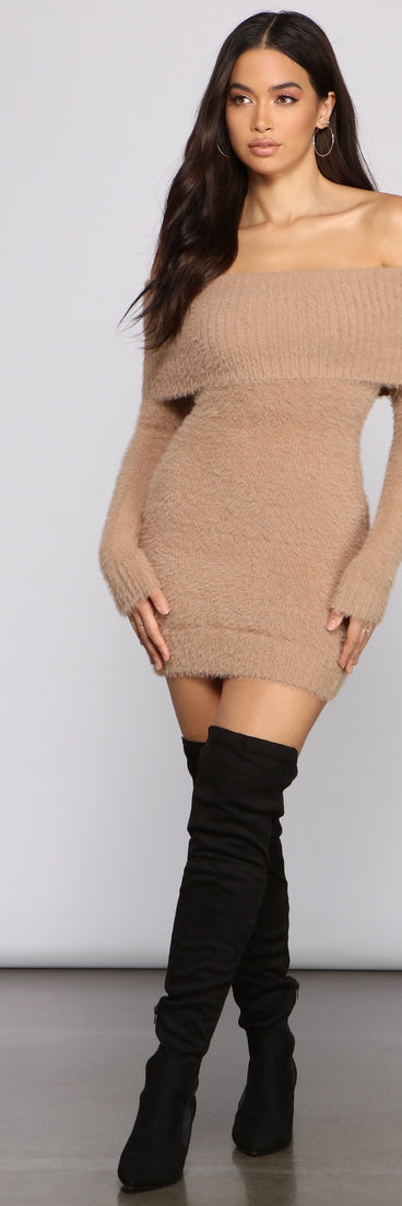 Major Babe Off The Shoulder Sweater Dress