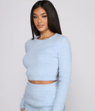 With fun and flirty details, Eyelash Knit Crew Neck Crop Top shows off your unique style for a trendy outfit for the summer season!