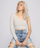 With fun and flirty details, Cozy One Shoulder Knit Crop Top shows off your unique style for a trendy outfit for the summer season!