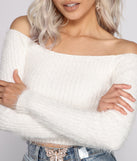 With fun and flirty details, Off The Shoulder Ribbed Eyelash Knit Sweater shows off your unique style for a trendy outfit for the summer season!
