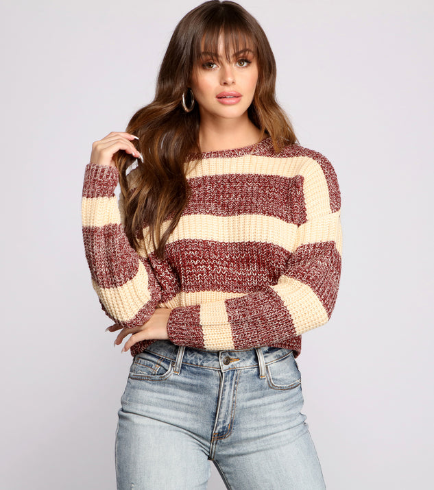With fun and flirty details, All About The Stripes Cropped Sweater shows off your unique style for a trendy outfit for the summer season!
