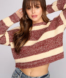 With fun and flirty details, All About The Stripes Cropped Sweater shows off your unique style for a trendy outfit for the summer season!