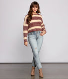 With fun and flirty details, All About The Stripes Cropped Sweater shows off your unique style for a trendy outfit for the summer season!