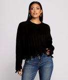 With fun and flirty details, Destructed Knit Long Sleeve Cropped Sweater shows off your unique style for a trendy outfit for the summer season!