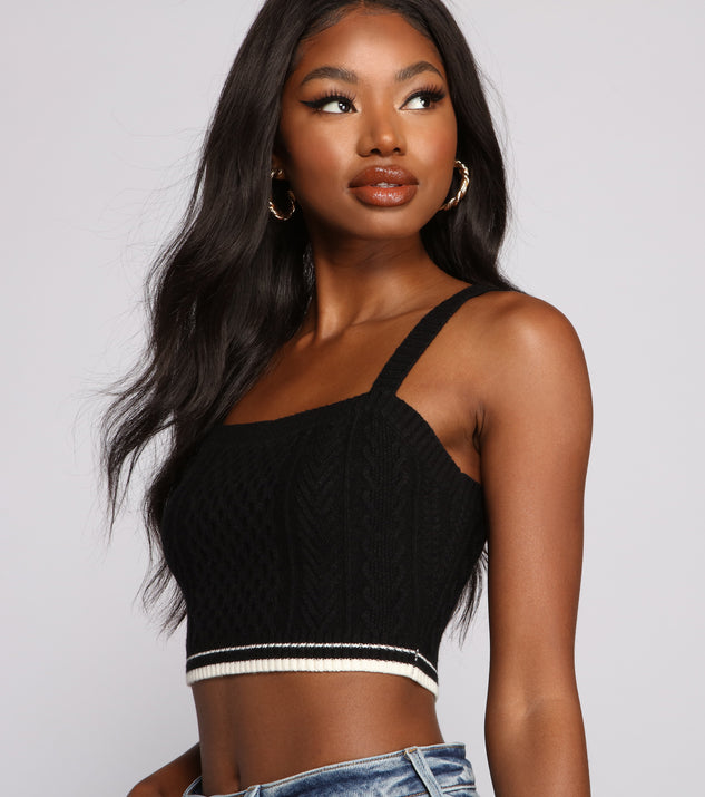 You’ll look stunning in the So Cozy Cable Knit Ribbed Crop Top when paired with its matching separate to create a glam clothing set perfect for parties, date nights, concert outfits, back-to-school attire, or for any summer event!