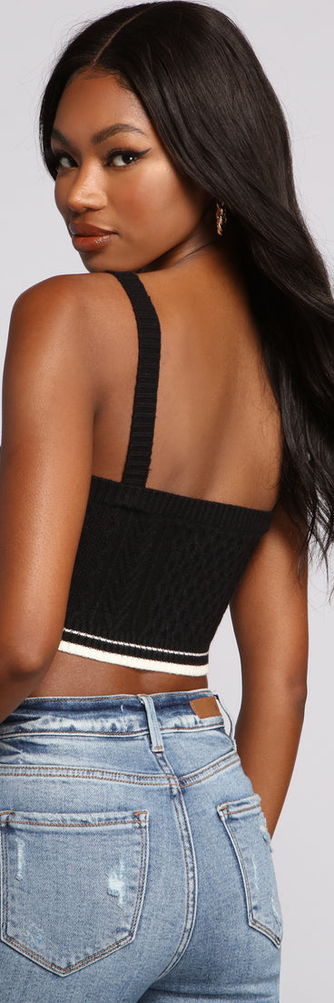 With fun and flirty details, So Cozy Cable Knit Ribbed Crop Top shows off your unique style for a trendy outfit for the summer season!