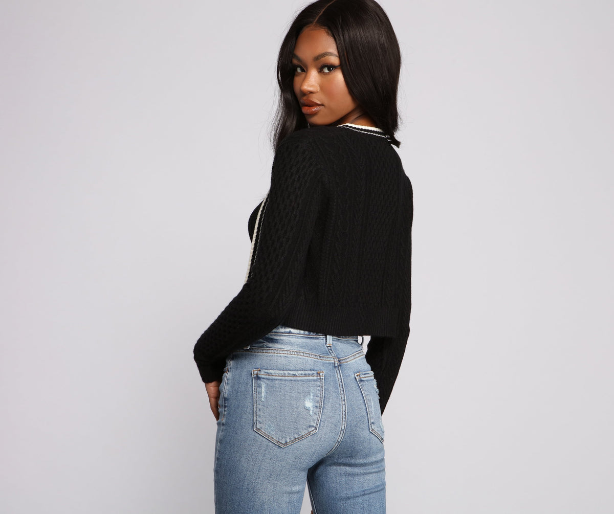 Virsa Cozy Cable Knit Cardigan