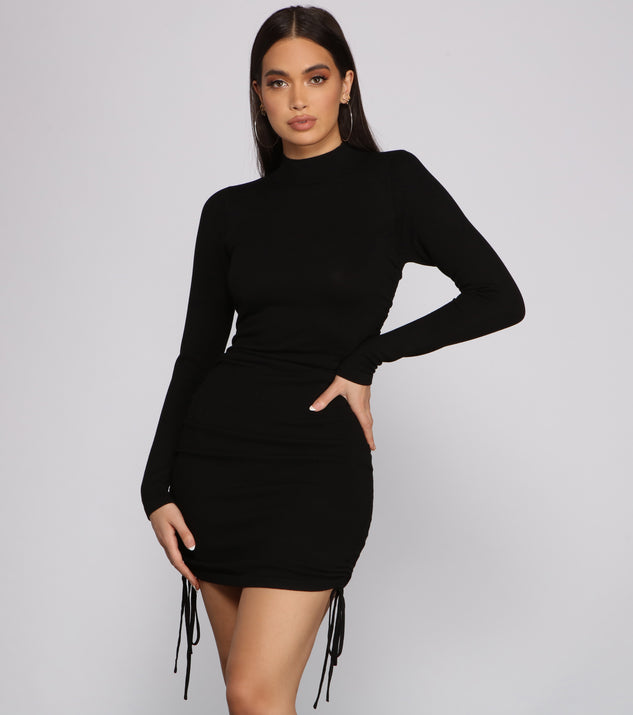 Keeping Knit Real Ruched Mini Dress