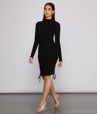 Keeping Knit Real Ruched Mini Dress