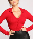 With fun and flirty details, Trendy Collared Cropped Cardigan shows off your unique style for a trendy outfit for the summer season!