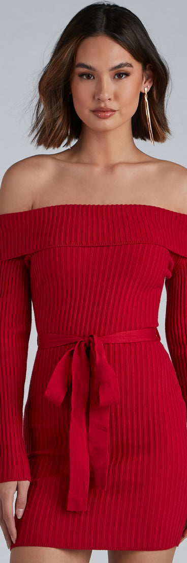 Wrap Me In Glam Ribbed Mini Dress