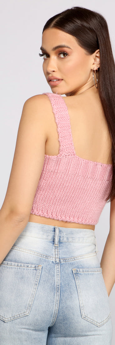 With fun and flirty details, Cute And Chic Sweater Knit Crop Top shows off your unique style for a trendy outfit for the summer season!