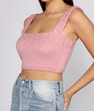 With fun and flirty details, Cute And Chic Sweater Knit Crop Top shows off your unique style for a trendy outfit for the summer season!