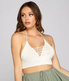 With fun and flirty details, Wanderlust Moment Crochet Crop Top shows off your unique style for a trendy outfit for the summer season!