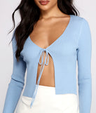 With fun and flirty details, Basic Ribbed Knit Tie-Front Cardigan shows off your unique style for a trendy outfit for the summer season!
