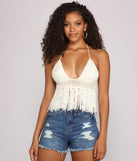 Festive In Fringe Halter Top is a trendy pick to create 2023 festival outfits, festival dresses, outfits for concerts or raves, and complete your best party outfits!